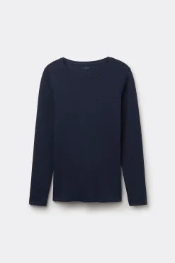Long-Sleeve Crew-Neck Stretch-Cotton Top - Long-Sleeved Tops - Women | Tezenis