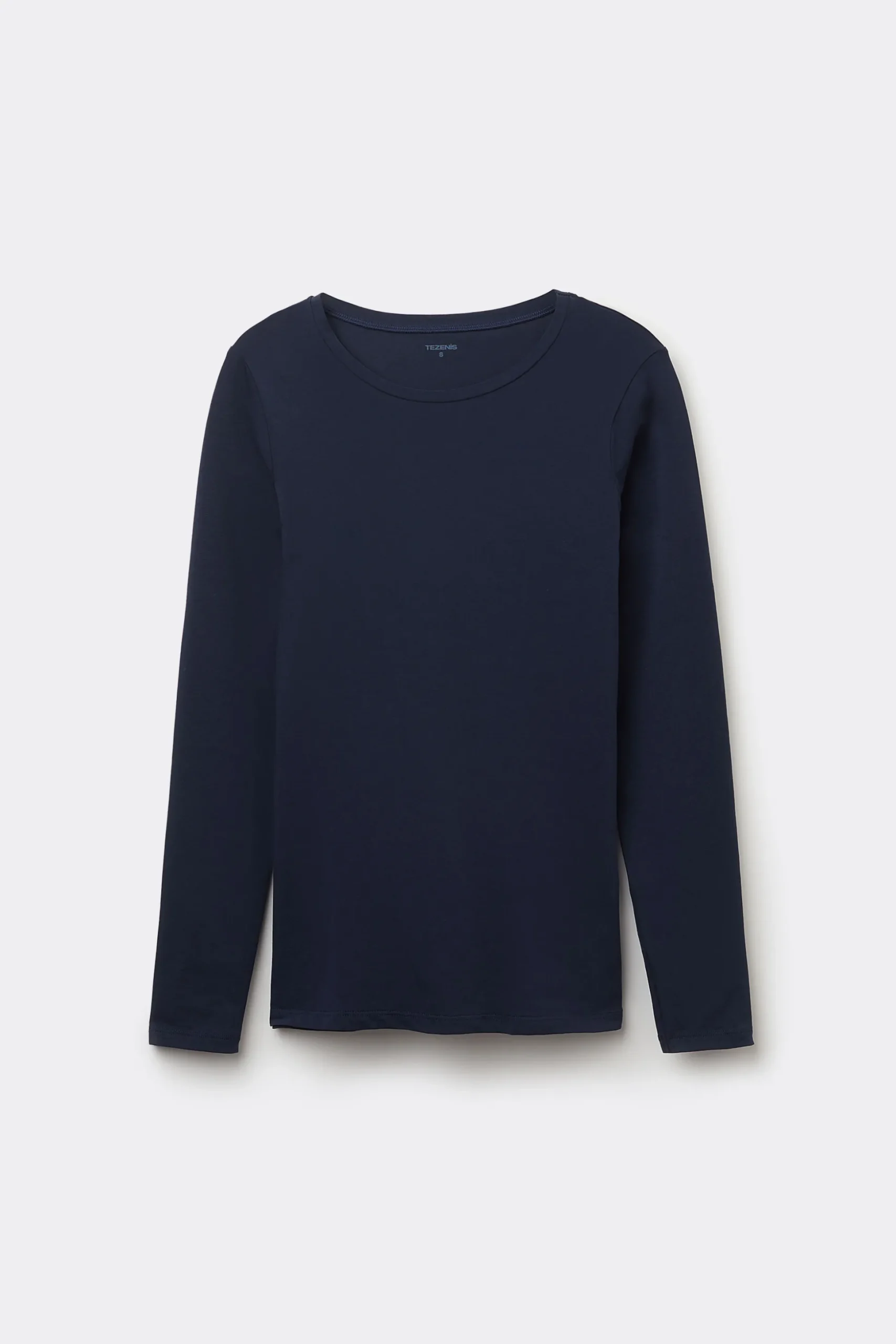 Long-Sleeve Crew-Neck Stretch-Cotton Top - Long-Sleeved Tops - Women | Tezenis