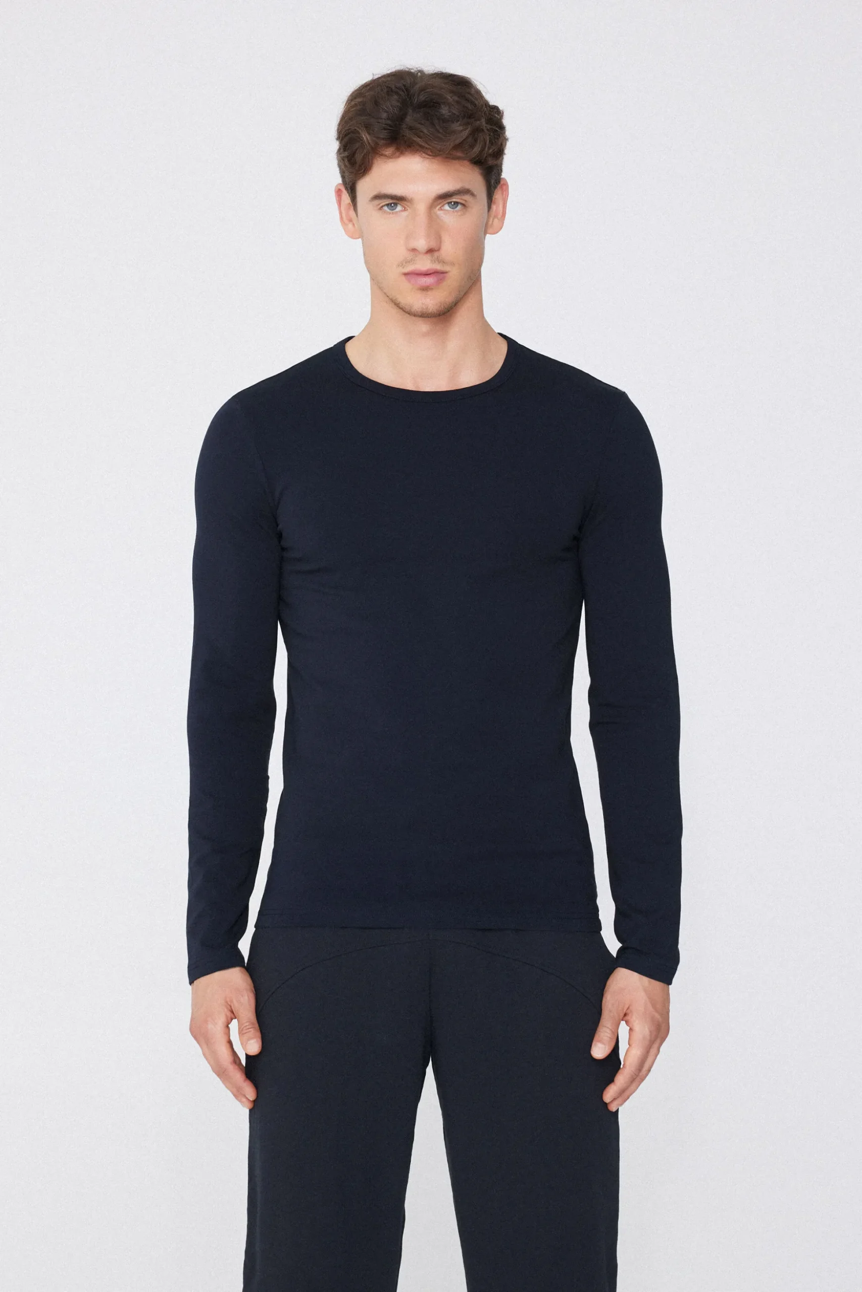 Long-Sleeve Round-Neck Thermal Cotton Top - Long-Sleeved Tops - Men | Tezenis