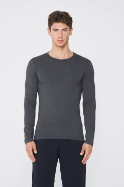 Long-Sleeve Round-Neck Thermal Cotton Top - Long-Sleeved Tops - Men | Tezenis