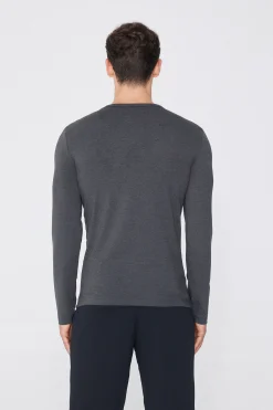 Long-Sleeve Round-Neck Thermal Cotton Top - Long-Sleeved Tops - Men | Tezenis