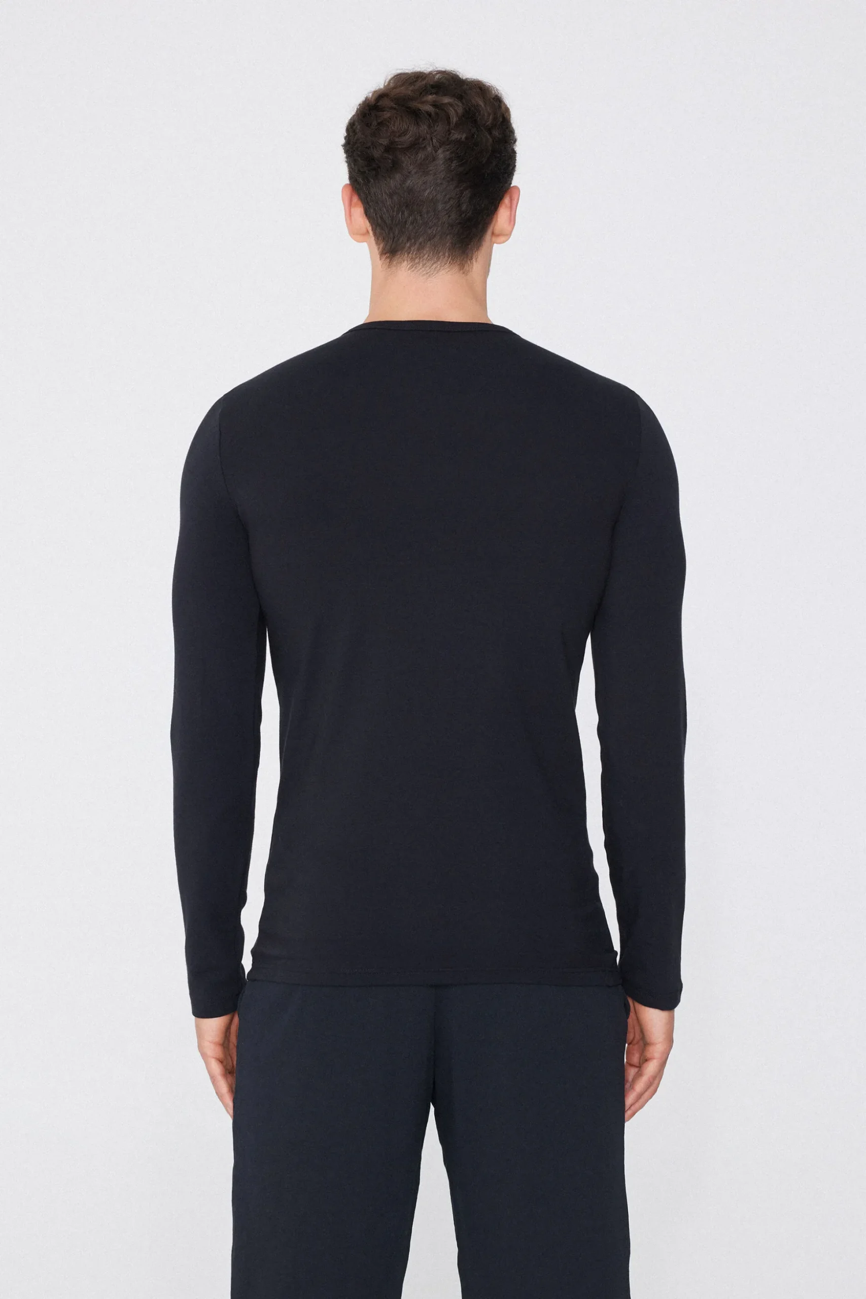 Long-Sleeve Round-Neck Thermal Cotton Top - Long-Sleeved Tops - Men | Tezenis