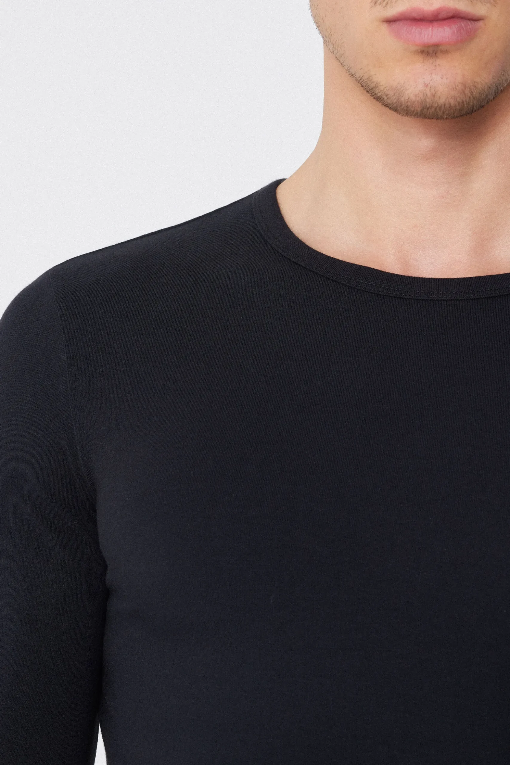 Long-Sleeve Round-Neck Thermal Cotton Top - Long-Sleeved Tops - Men | Tezenis