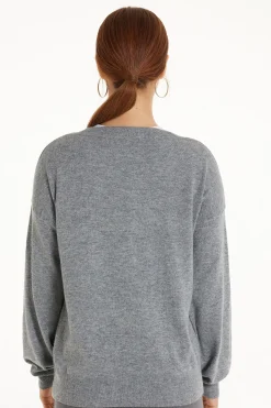 Long-Sleeved Button-Down Wool Cardigan - Cardigans And Sweaters - Women | Tezenis
