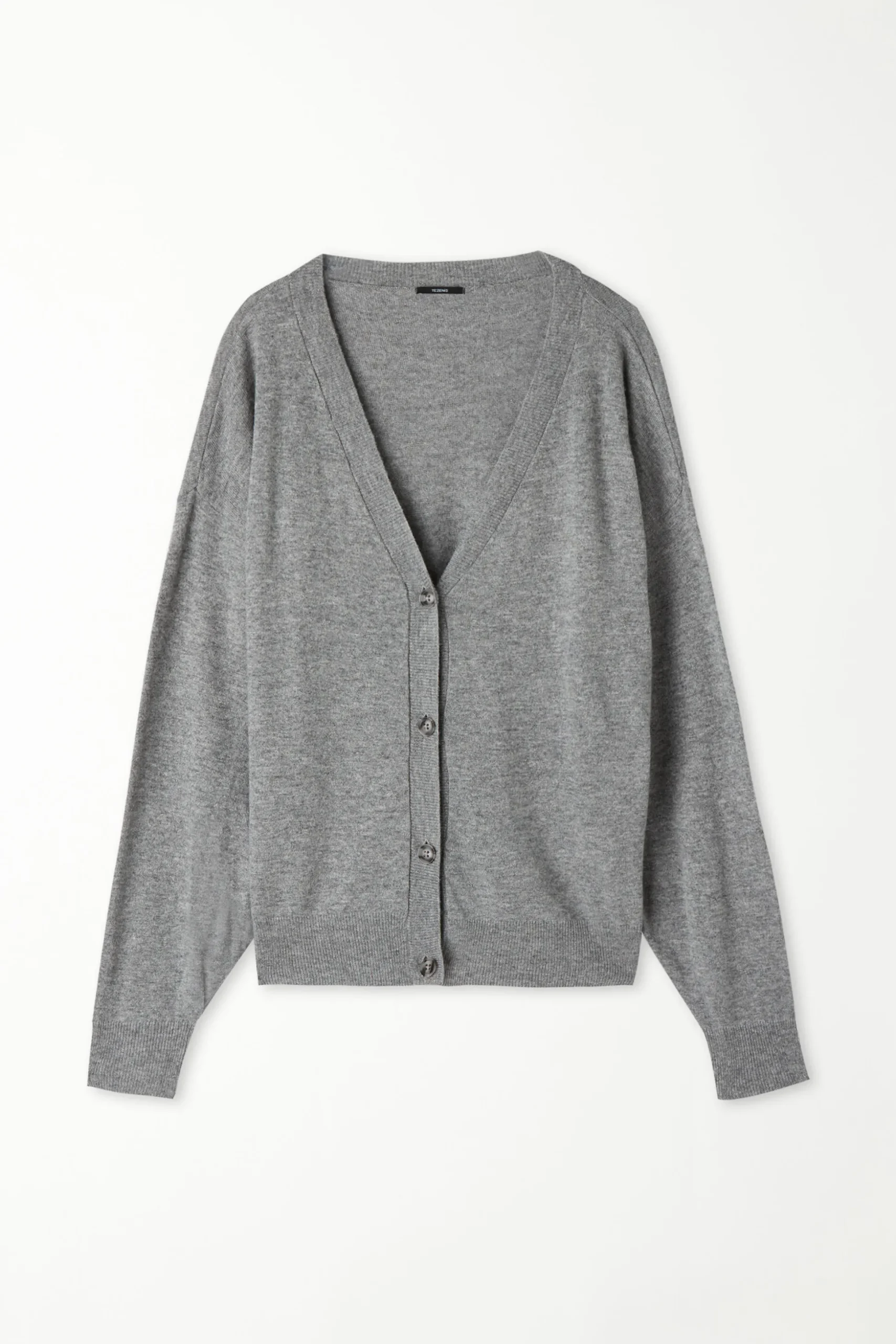Long-Sleeved Button-Down Wool Cardigan - Cardigans And Sweaters - Women | Tezenis