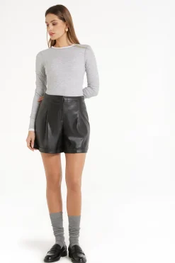 Long-Sleeved Crew-Neck Ultra-Lightweight Ribbed Viscose Bodysuit - Bodysuits - Women | Tezenis