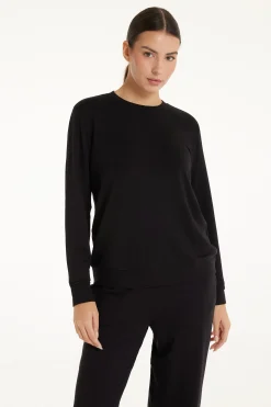 Long-Sleeved Fleece-Lined Top - Pajama Sets - Women | Tezenis