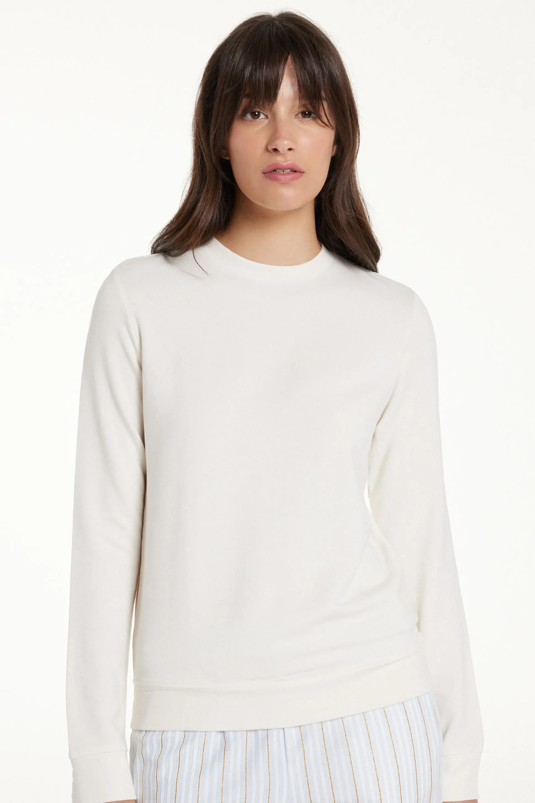 Long-Sleeved Fleece-Lined Top - Pajama Sets - Women | Tezenis