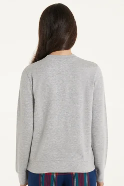 Long-Sleeved Fleece-Lined Top - Pajama Sets - Women | Tezenis