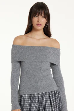 Long-Sleeved Heavy Wool Off-the-Shoulder Sweater - Cardigans And Sweaters - Women | Tezenis