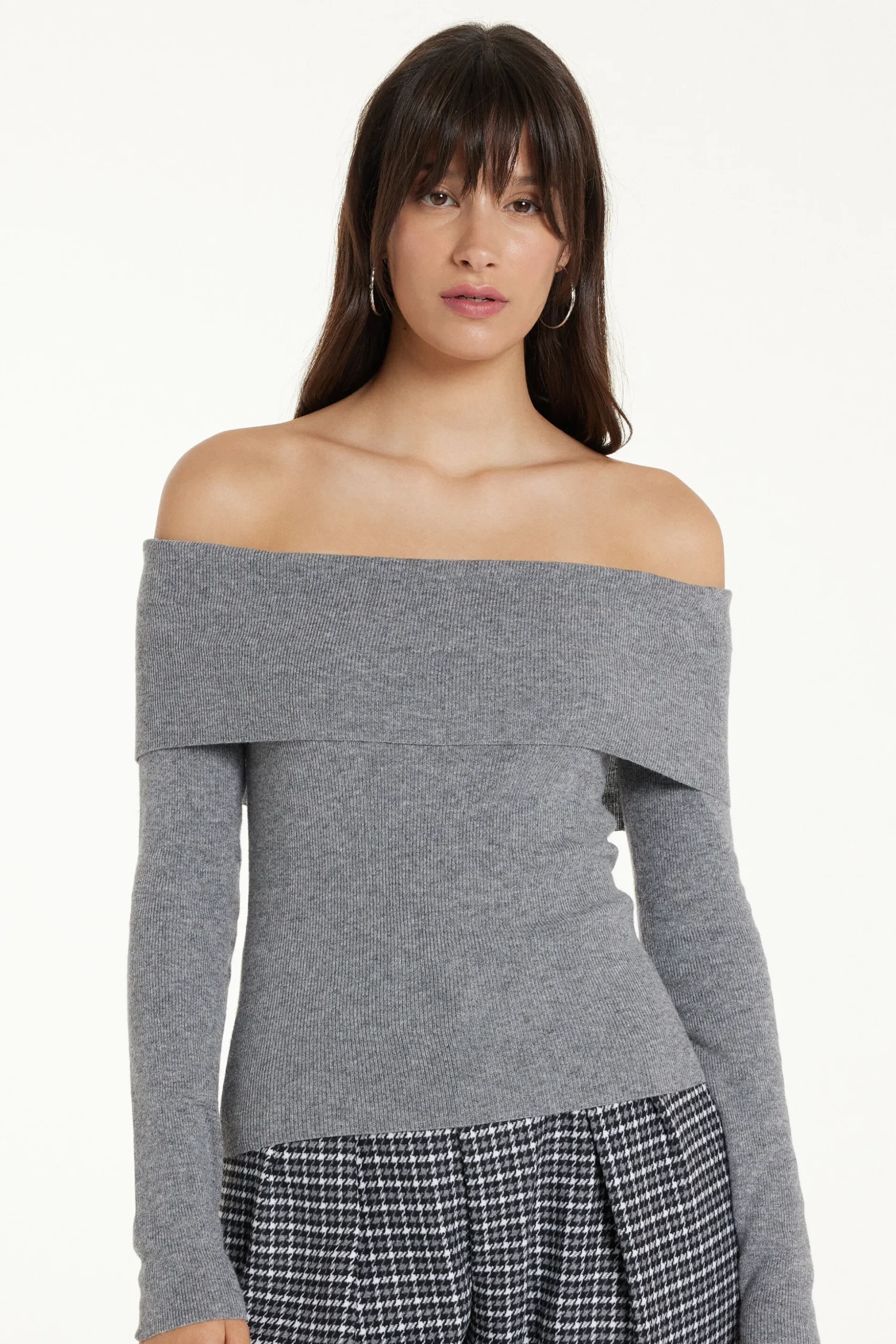 Long-Sleeved Heavy Wool Off-the-Shoulder Sweater - Cardigans And Sweaters - Women | Tezenis