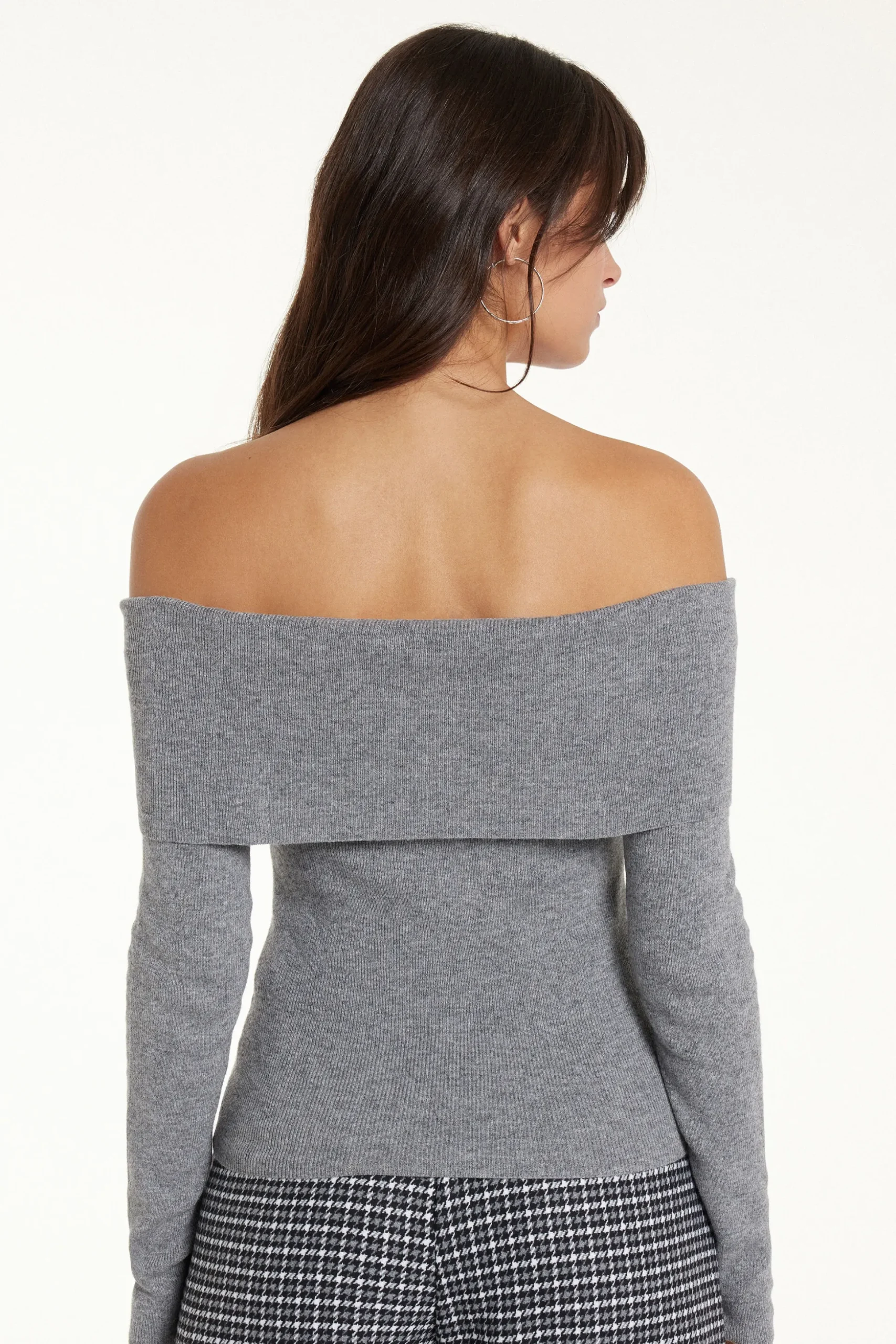Long-Sleeved Heavy Wool Off-the-Shoulder Sweater - Cardigans And Sweaters - Women | Tezenis
