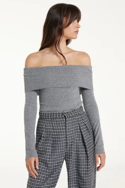 Long-Sleeved Heavy Wool Off-the-Shoulder Sweater - Cardigans And Sweaters - Women | Tezenis