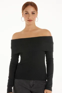Long-Sleeved Heavy Wool Off-the-Shoulder Sweater - Cardigans And Sweaters - Women | Tezenis