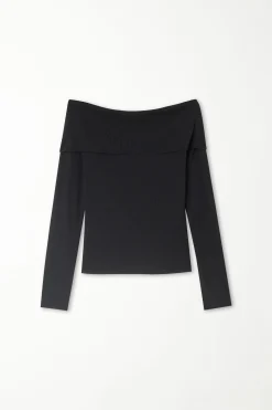 Long-Sleeved Heavy Wool Off-the-Shoulder Sweater - Cardigans And Sweaters - Women | Tezenis