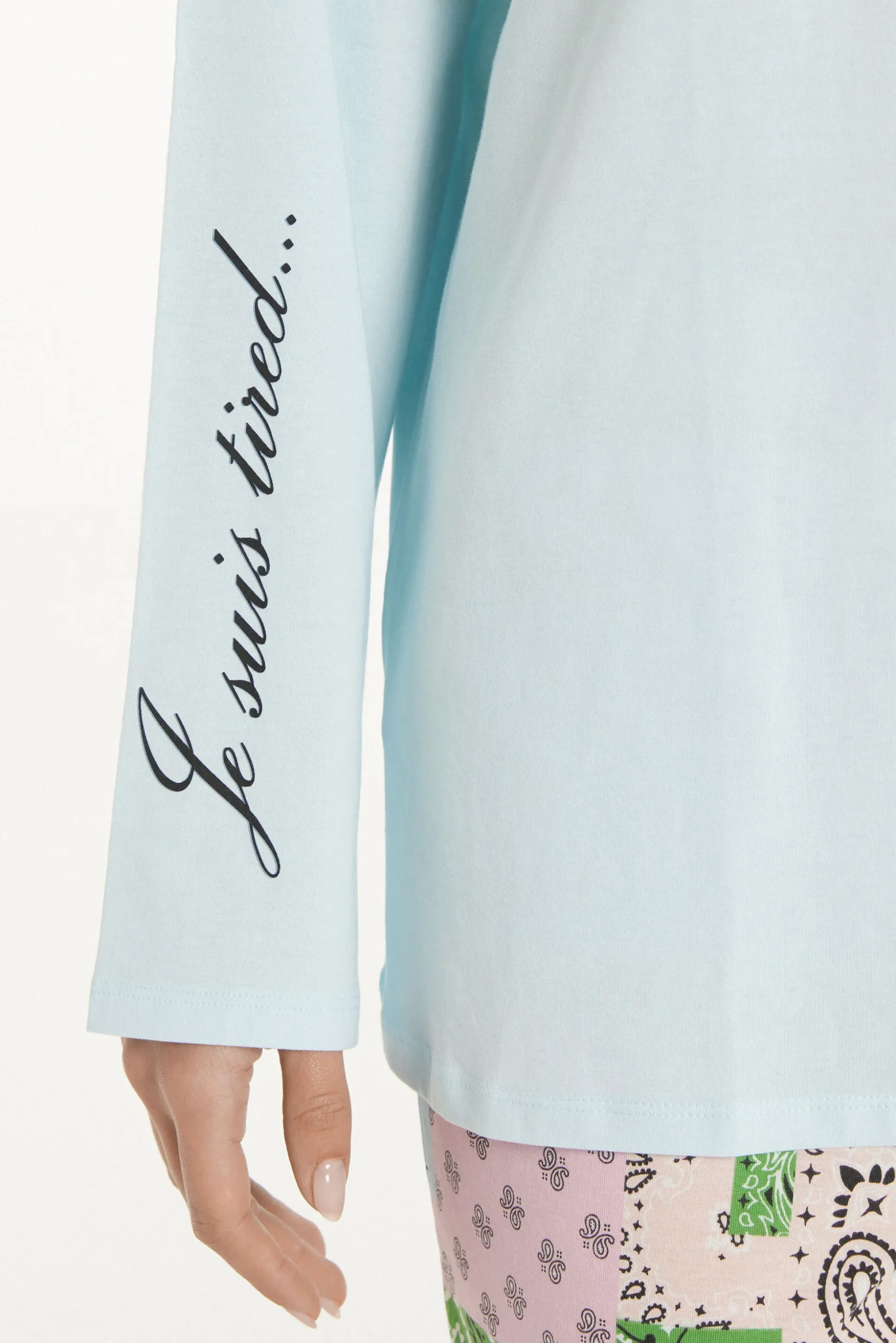 Long-Sleeved Oversized Cotton Top - Pajama Sets - Women | Tezenis