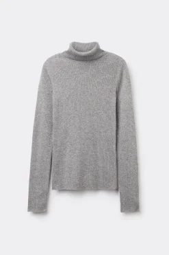 Long-Sleeved Ribbed Wool Turtleneck Sweater - Cardigans And Sweaters - Women | Tezenis