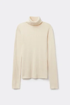 Long-Sleeved Ribbed Wool Turtleneck Sweater - Cardigans And Sweaters - Women | Tezenis