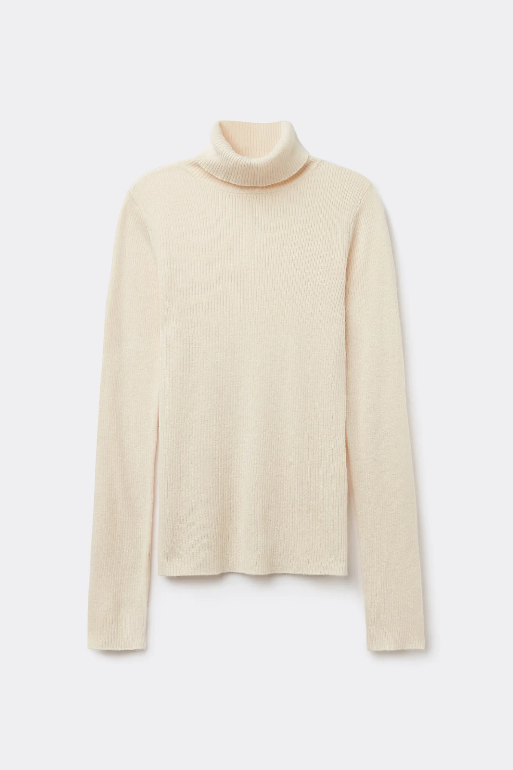 Long-Sleeved Ribbed Wool Turtleneck Sweater - Cardigans And Sweaters - Women | Tezenis