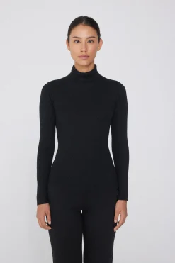 Long-Sleeved Ribbed Wool Turtleneck Sweater - Cardigans And Sweaters - Women | Tezenis