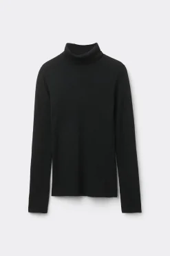 Long-Sleeved Ribbed Wool Turtleneck Sweater - Cardigans And Sweaters - Women | Tezenis