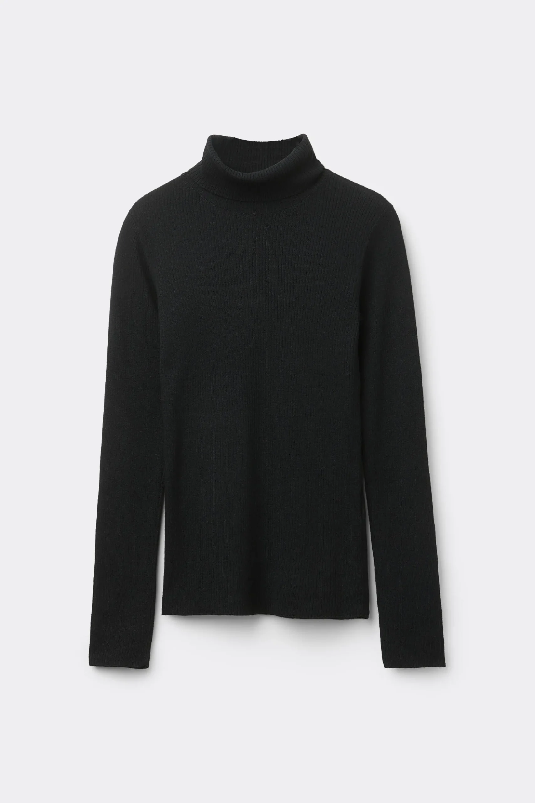 Long-Sleeved Ribbed Wool Turtleneck Sweater - Cardigans And Sweaters - Women | Tezenis