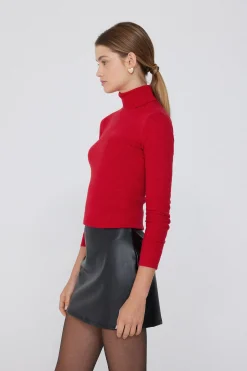 Long-Sleeved Ribbed Wool Turtleneck Sweater - Cardigans And Sweaters - Women | Tezenis
