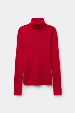 Long-Sleeved Ribbed Wool Turtleneck Sweater - Cardigans And Sweaters - Women | Tezenis