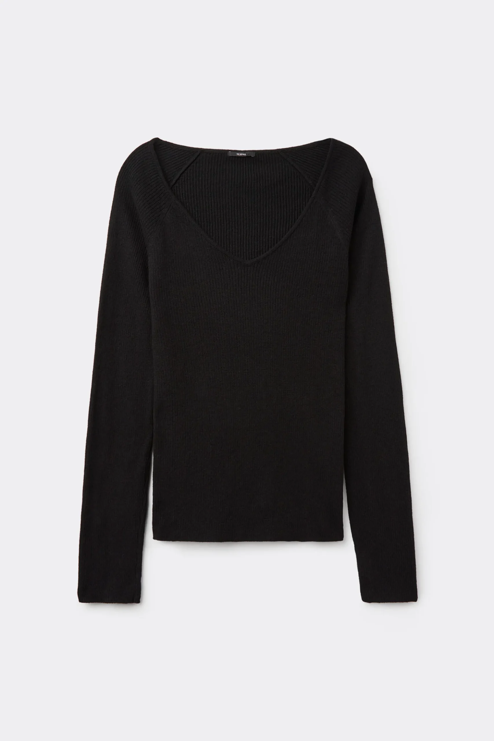 Long-Sleeved Ribbed Wool V-Neck Sweater - Cardigans And Sweaters - Women | Tezenis