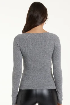 Long-Sleeved Ribbed Wool V-Neck Sweater - Cardigans And Sweaters - Women | Tezenis