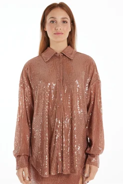 Long-Sleeved Sequined Shirt - Long-Sleeved Tops - Women | Tezenis