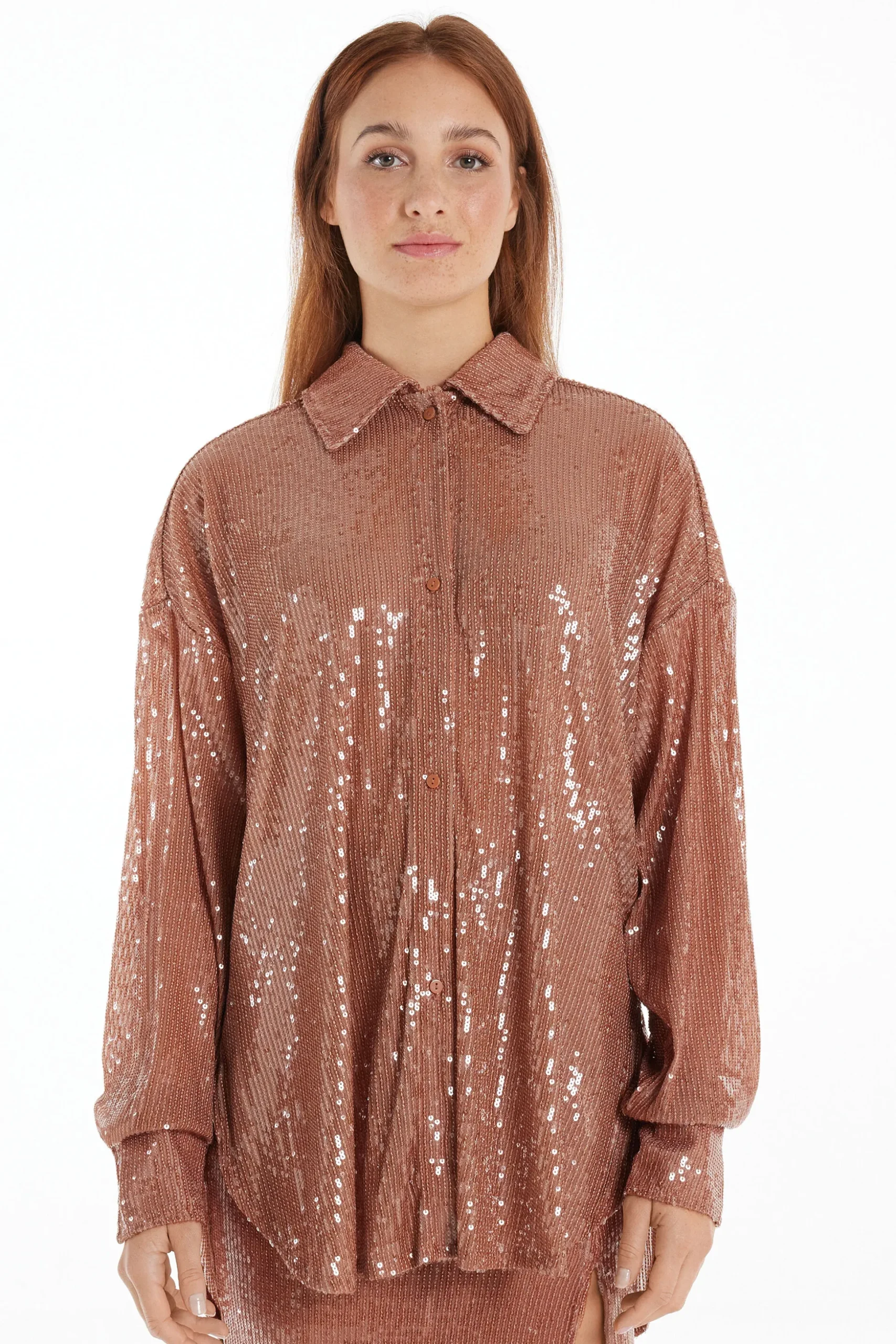 Long-Sleeved Sequined Shirt - Long-Sleeved Tops - Women | Tezenis