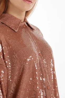 Long-Sleeved Sequined Shirt - Long-Sleeved Tops - Women | Tezenis