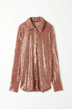 Long-Sleeved Sequined Shirt - Long-Sleeved Tops - Women | Tezenis