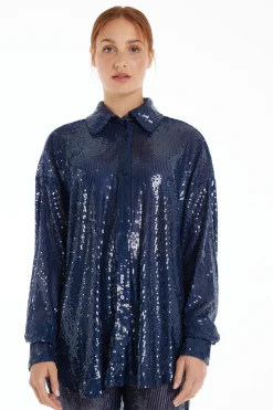 Long-Sleeved Sequined Shirt - Long-Sleeved Tops - Women | Tezenis