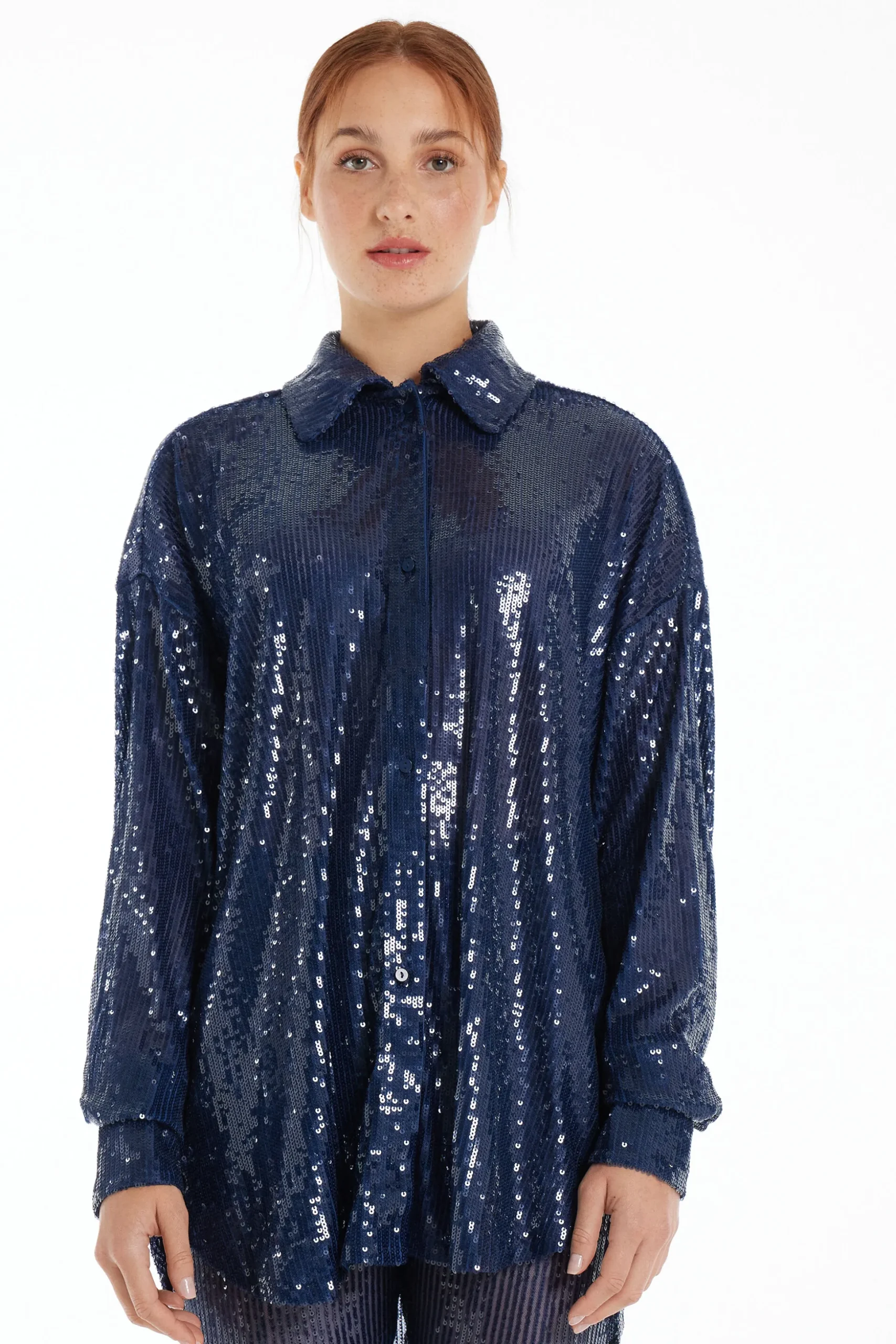 Long-Sleeved Sequined Shirt - Long-Sleeved Tops - Women | Tezenis