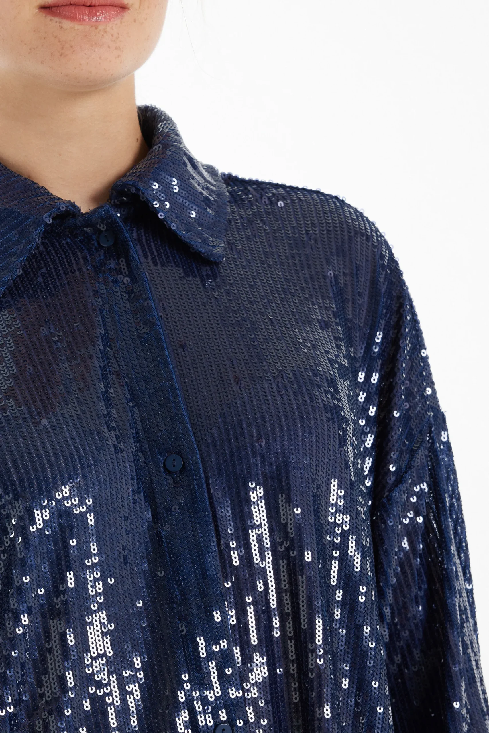 Long-Sleeved Sequined Shirt - Long-Sleeved Tops - Women | Tezenis