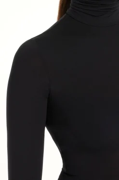 Long-Sleeved Turtleneck Microfiber Bodysuit - Bodysuits - Women | Tezenis