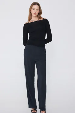 Long-Sleeved Viscose Boat-Neck Top - Long-Sleeved Tops - Women | Tezenis