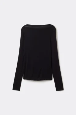 Long-Sleeved Viscose Boat-Neck Top - Long-Sleeved Tops - Women | Tezenis