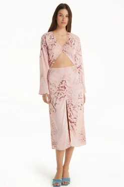 Long-Sleeved Viscose Fabric Midi Dress - Dresses And Jumpsuits - Women | Tezenis