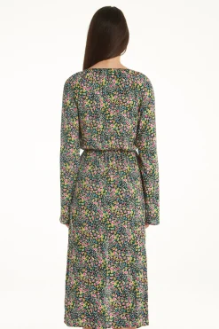 Long-Sleeved Viscose Fabric Midi Dress - Dresses And Jumpsuits - Women | Tezenis