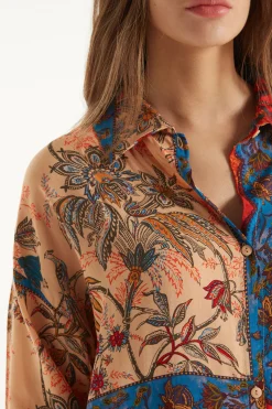Long-Sleeved Viscose Fabric Shirt Dress - Dresses And Jumpsuits - Women | Tezenis