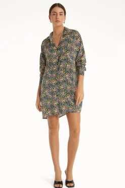 Long-Sleeved Viscose Fabric Shirt Dress - Dresses And Jumpsuits - Women | Tezenis