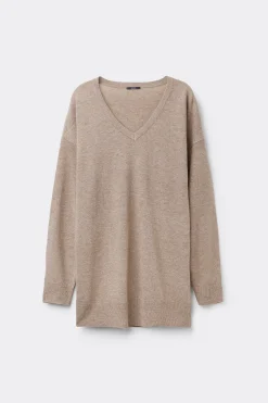 Long-Sleeved Wool V-Neck Sweater - Cardigans And Sweaters - Women | Tezenis
