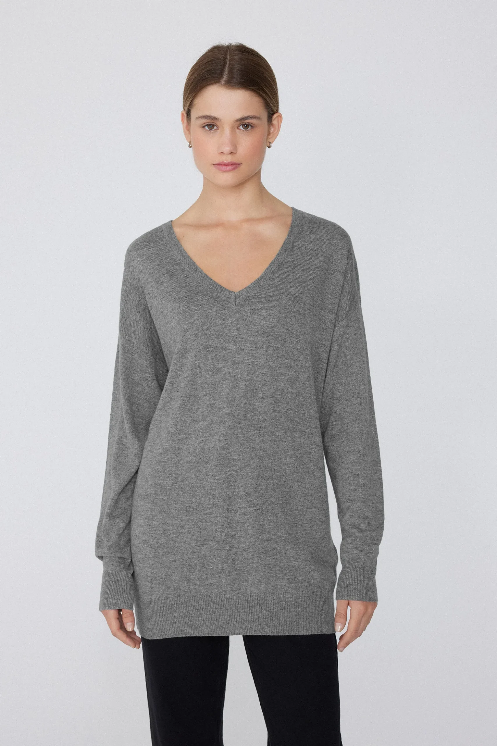 Long-Sleeved Wool V-Neck Sweater - Cardigans And Sweaters - Women | Tezenis