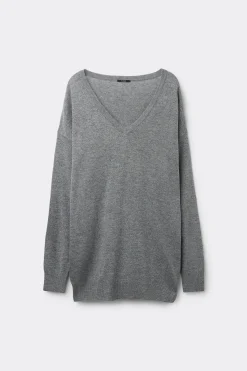 Long-Sleeved Wool V-Neck Sweater - Cardigans And Sweaters - Women | Tezenis