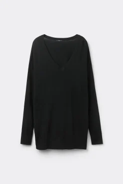 Long-Sleeved Wool V-Neck Sweater - Cardigans And Sweaters - Women | Tezenis