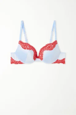 Los Angeles Pastel Baby Satin Super Push-Up Bra - Push-up - Women | Tezenis