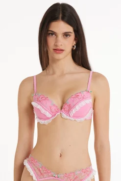 Los Angeles Pink Candy Lace Super Push-Up Bra - Push-up - Women | Tezenis